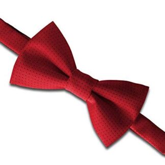 Mens Red (Pre-Tied) Bow Tie with Black Pinspots