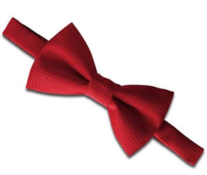 Mens Red (Pre-Tied) Bow Tie with Black Pinspots