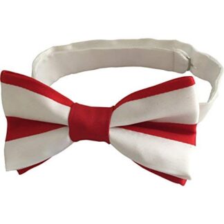 Mens Red & White Satin Bow Tie St. Georges Day