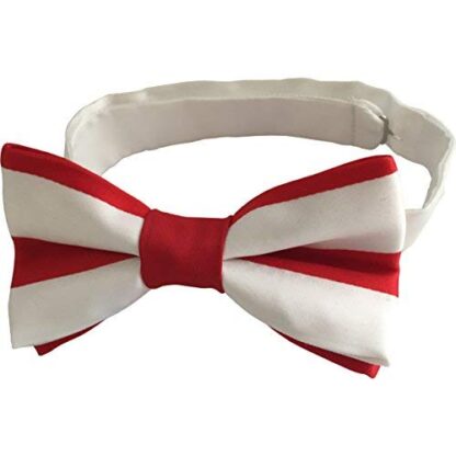 Mens Red & White Satin Bow Tie St. Georges Day