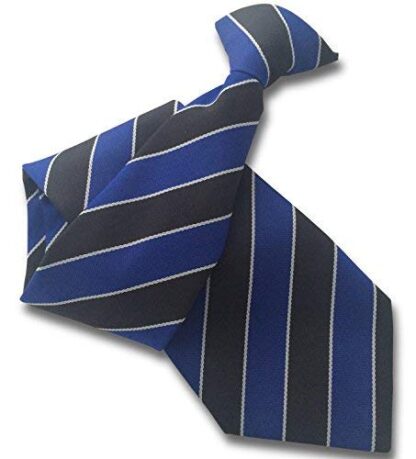 Mens Royal Blue & Black Stripe Clip On Neck Tie