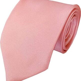 Mens Salmon Pink Italian Satin Wedding Tie