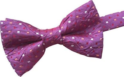 Mens Stylish Bow Tie (Ruched Pink with Square Design)