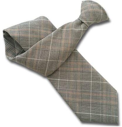 Mens Tweed Clip-On Tie (Prince of Wales Check)