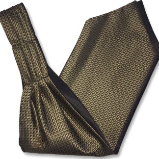 Mens 'Under Shirt' Ascot Cravat (Black & Gold Check)