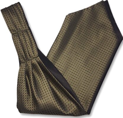Mens 'Under Shirt' Ascot Cravat (Black & Gold Check)