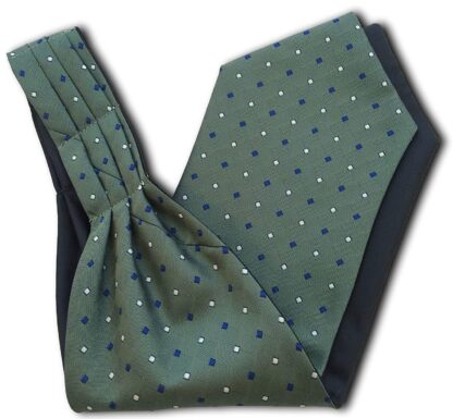 Mens 'Under Shirt' Ascot Cravat (Dark Green with Royal Blue & White Diamonds)