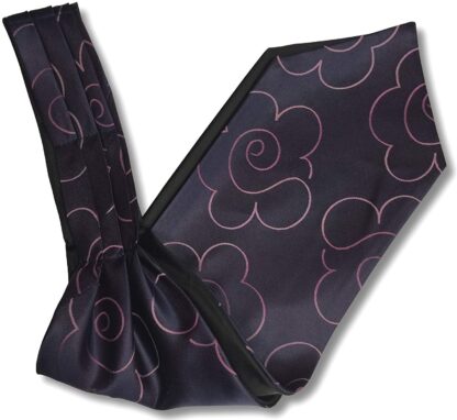 Mens 'Under Shirt' Ascot Cravat (Navy with Lilac Floral Pattern)