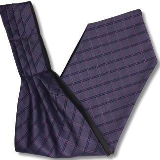 Mens 'Under Shirt' Ascot Cravat (Purple & Navy Check)