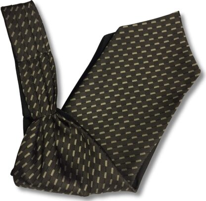 Mens 'Under Shirt' Ascot Cravat (Taupe & Beige Dash Stripe)