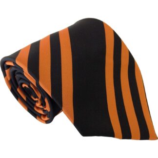 Orange & Black Striped Football Tie