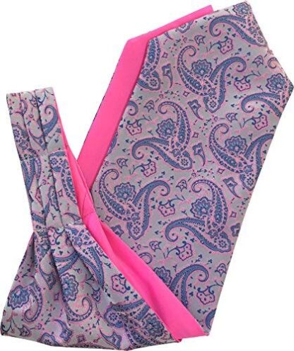 Paisley Satin Self-Tie Ascot Cravat (Lilac & Cerise Pink)