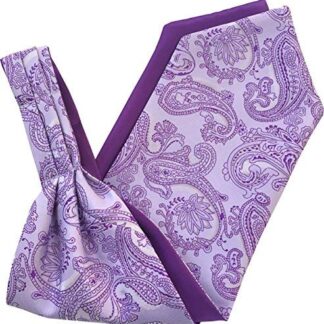 Paisley Satin Self-Tie Ascot Cravat (Lilac & Purple)