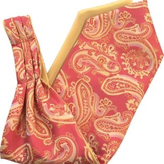 Paisley Satin Self-Tie Ascot Cravat (Red & Gold)