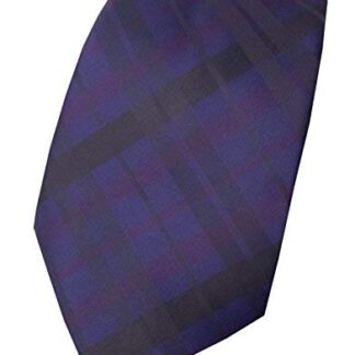 Purple & Black Tartan Clip On Tie
