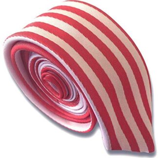 Skinny Neck Tie (Red & White Candy Stripe)
