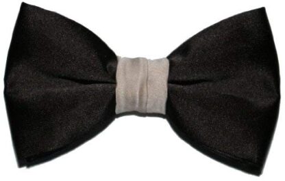 Black Satin Bow Ties With Coloured Knot - Image 4