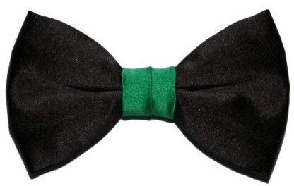 Black Satin Bow Ties With Coloured Knot - Image 5
