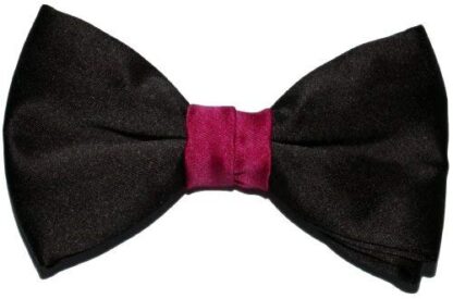 Black Satin Bow Ties With Coloured Knot - Image 6