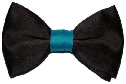 Black Satin Bow Ties With Coloured Knot - Image 9