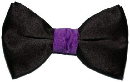 Black Satin Bow Ties With Coloured Knot - Image 12