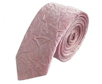 Adult Mens 100% Crushed Silk Skinny Tie Light Pale Pink