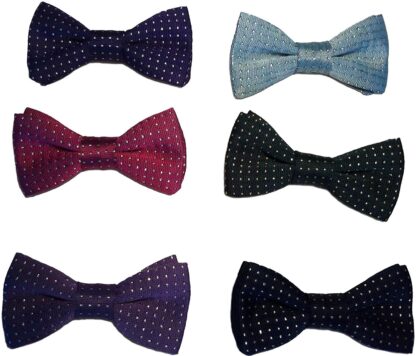 Kids Sparkle Gold & Silver Pinspot Bow Ties - Image 2