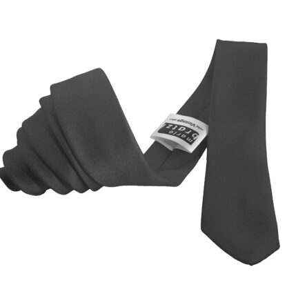 Super Skinny Satin Ties Adult Mens Slate Grey Tie