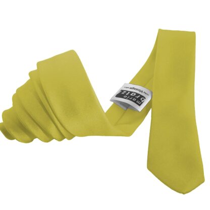 Super Skinny Satin Ties Adult Mens Yellow Tie